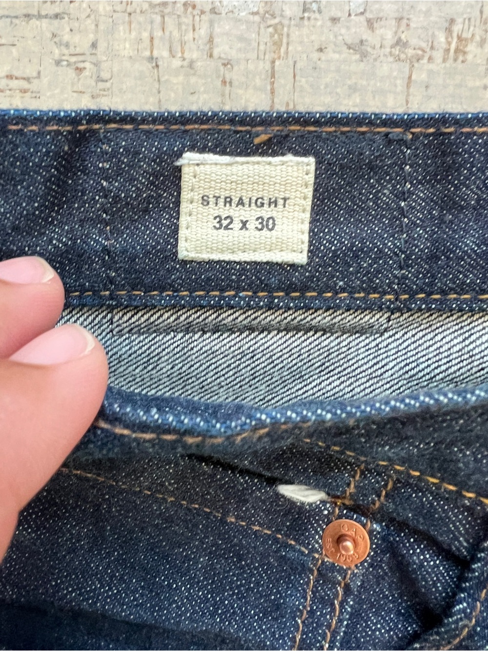 Gap 1969 Kaihara Japanese Selvedge Denim Jeans Straight 32x30 Dark Wash - Picture 12 of 14